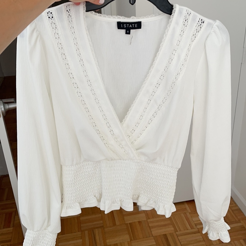 White 3/4 sleeve blouse— no tags, never worn